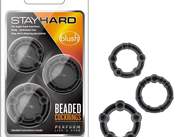 STAY HARD BEADED COCKRING SET - BLACK