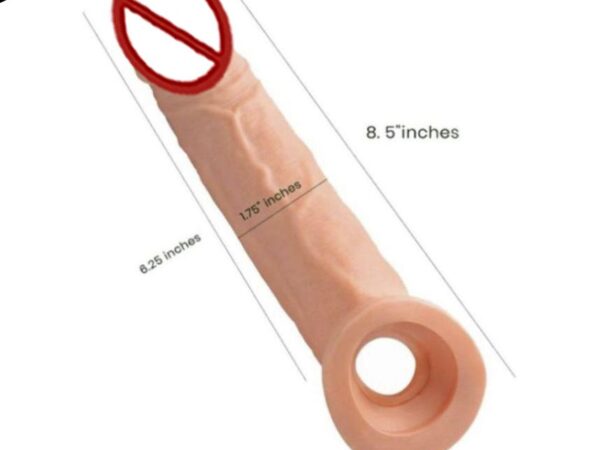 Jumbo Pure Silicon realistic 9 inches Penis Extender Sleeve Condom