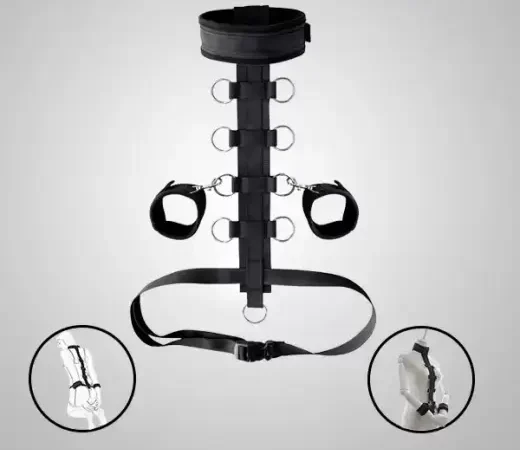 Handcuffs Collar Bondage Neck to Wrist for Women Couple
